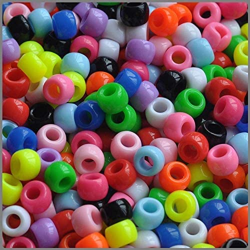 Pony Perlen Multi Farben 6X9mm1000Stück Buntstift Farben gemischt in Tasche,Perlen zum Auffädeln von Bala&Fillic