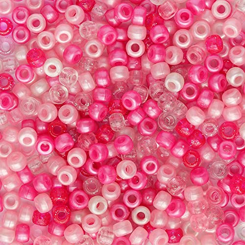 Rosa Farben gemischte Ponyperlen mit glatter Oberfläche Größe 6x9mm, 1000 Perlen lose im Beutel von Bala&Fillic