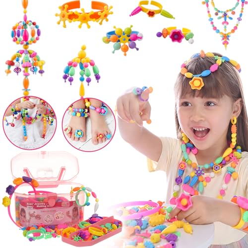 Balakaka Perlensets für Mädchen Geburtstag, 500pcs Armbänder Selber Machen DIY Bunte Perlen Set, Perlen Zum Auffädeln Kinder Schmuck für Mädchen ab 3-8 Jahre von Balakaka