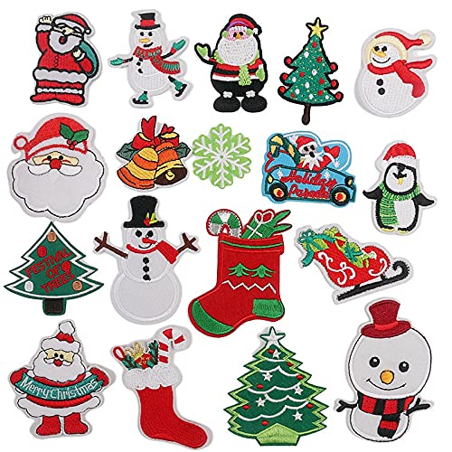 Balawin Patches NäHen Gestickten 18PCS Weihnachts SüßE Applikationen für DIY Kleidung Dekorationen von Balawin