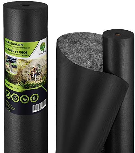 Unkrautvlies 50g/m² | Unkrautfolie | Gartenvlies gegen Unkraut - reißfest, wasserdurchlässig & hohe UV-Stabilisierung (75m² (75m x 1m)) von Balinco