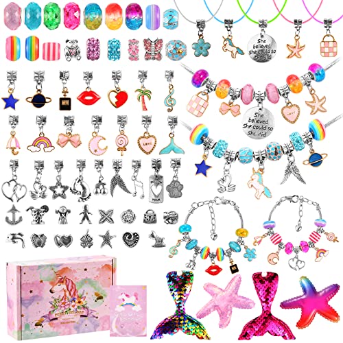 Ballery Charm Armband Kit, Mädchen Geschenke 6-13 Jahre，Armbänder Selber Machen Kinder Charm Armband Mädchen Set, DIY Schmuck Basteln Weihnachten Geschenk Mädchen Geschenke von Ballery