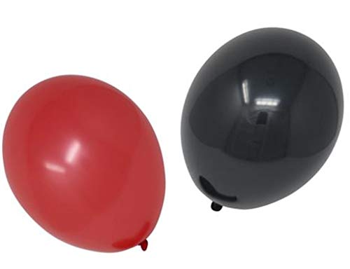 Ballonheld 50 Bio Luftballons je 25 schwarz & rot Qualitätsballons 27 cm Ø (Standardgröße B85) biologisch abbaubar, heliumgeeignet Dekoballons von Ballonheld