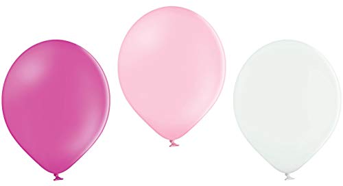 Ballonheld 50 Luftballons 3 Farben pink rosa weiß Qualitätsballons 27 cm Ø (Standardgröße B85) von Ballonheld