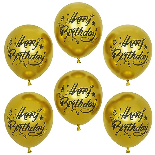 Happy Birthday Luftballons,20Pcs 12 Zoll Gold Metallische Geburtstag Luftballons, Glänzende Chromballons verdickte Latexballons mit Happy Birthday Überschrift(gold) von Balloon Dance