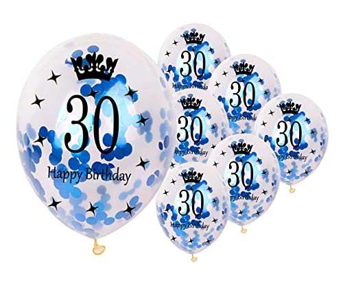 12 Zoll Happy Birthday Konfetti Luftballons Premium Qualität Alter Gedruckt Luftballons Geburtstag Party Dekoration Themen 10 Stück Blau Farbe 30. Geburtstag von Balloons Hub