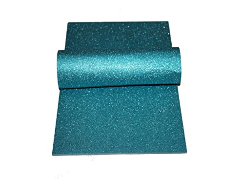 Glitzer-Papier, A4, farbig, Premium-Qualität, glitzernd, weich, fusselfrei, dick, 250 g/m², Papier für Bastelarbeiten, Scrapbooking, 10 Stück, türkis von Balloons Hub