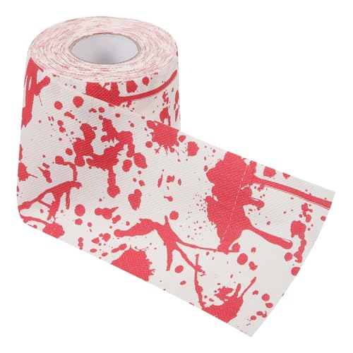 1 Rolle Toilettenpapier Thematisiert Blutig Halloween-seidenpapier Spülbar Schläger Horror Ruhe in Frieden Kugeln Halloween-dekor Cocktailservietten Aus Papier Halloween-platte Rot Baluue von Baluue