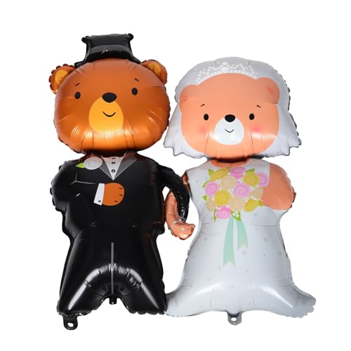 Baluue 2 Stück Luftballons Zur Hochzeitsdekoration Für Den Empfang Folienballons-Set In Bärenform Für Paare Zur Dekoration Von Hochzeiten Und Valentinstagen Baluue 2 Stück Luftballons Zur Hochzeitsdekoration Für Den Empfang Folienballons-Set In Bärenform Für Paare Zur Dekoration Von Hochzeiten Und Valentinstagen von Baluue
