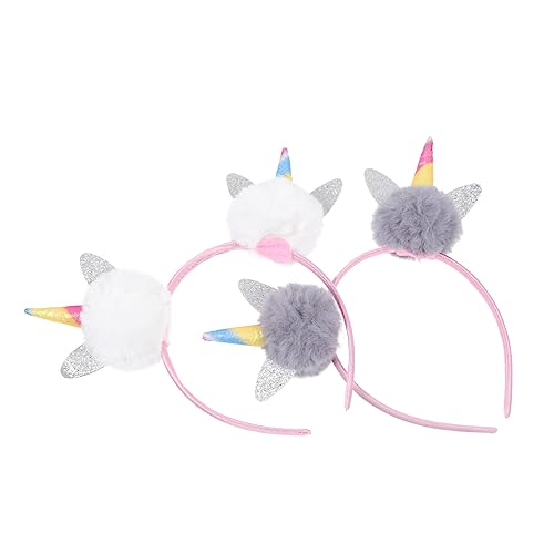 Baluue 2St einhorn stirnband Geburtstagsfeier Kopfschmuck Stirnband aus Horn silvester kopfschmuck party kopfschmuck kleider Stirnband für Kinder Weihnachtsfeier Stirnband Plüschstoffe von Baluue