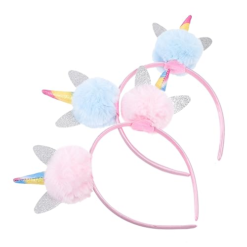 Baluue 2st Einhorn Stirnband Mädchenkleidung Stirnbänder Für Kinderpartys Party-haarreifen Tierhaarreifen Einhorn Kopfschmuck Kreative Haarreifen Kinder Dekor Babymädchen Plüschstoffe von Baluue