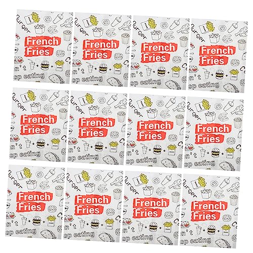 Baluue 300st Fettdichte Papiertüte Für Pommes Frites Sandwichverpackung Behälter Für Lunchpakete Kleine Papiertüten Gefrierbeutel Bäckerei Taschen Lebensmittelverpackung Aus Bienenwachs von Baluue