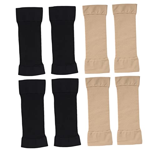 Baluue 4 Paare Nahtlose Armstulpen verbrennen Fettverbrennung Arm Wraps Armformer Black von Baluue