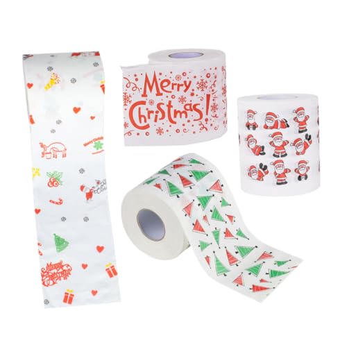 Baluue Weihnachtsmotiv Toilettenpapier Einweg Servietten Papierrolle Bunten Designs Ideal Für Festliche Anlässe Für Zuhause Und Partys von Baluue