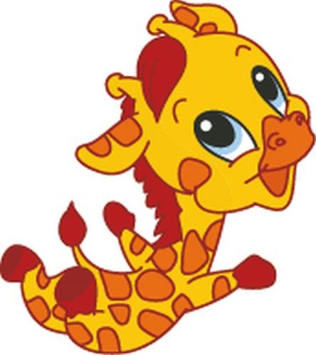 Bambinella® Aufbügler - Motiv: Giraffe – gedruckte Velour/Flock Applikation zum selbst Aufbügeln auf Baumwolle, Baumwollmischgewebe und Polyester. von Bambinella
