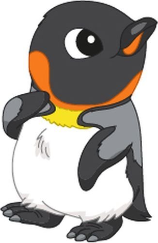 Bambinella® Bügelbild Aufbügler - gedruckte Velour/Flock Applikation zum selbst Aufbügeln - Motiv: Baby Königs Pinguin von Bambinella