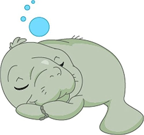 Bambinella® Bügelbild Aufbügler - gedruckte Velour/Flock Applikation zum selbst Aufbügeln - Motiv: Baby Seekuh Manatee von Bambinella