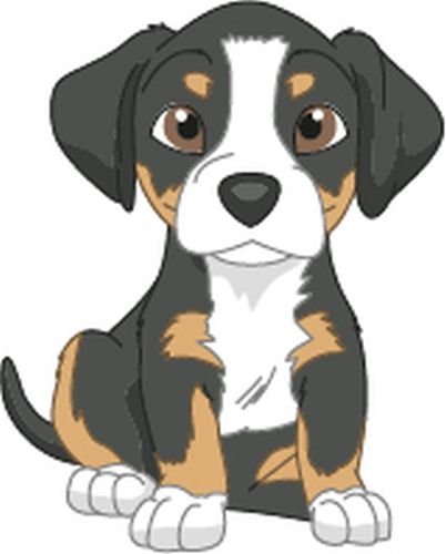 Bambinella® Bügelbild Aufbügler - gedruckte Velour/Flock Applikation zum selbst Aufbügeln - Motiv: Hund Entlebucher Sennenhund von Bambinella