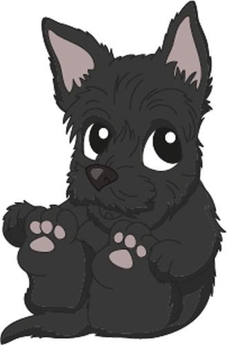 Bambinella® Bügelbild Aufbügler - gedruckte Velour/Flock Applikation zum selbst Aufbügeln - Motiv: Hund Scottish Terrier von Bambinella