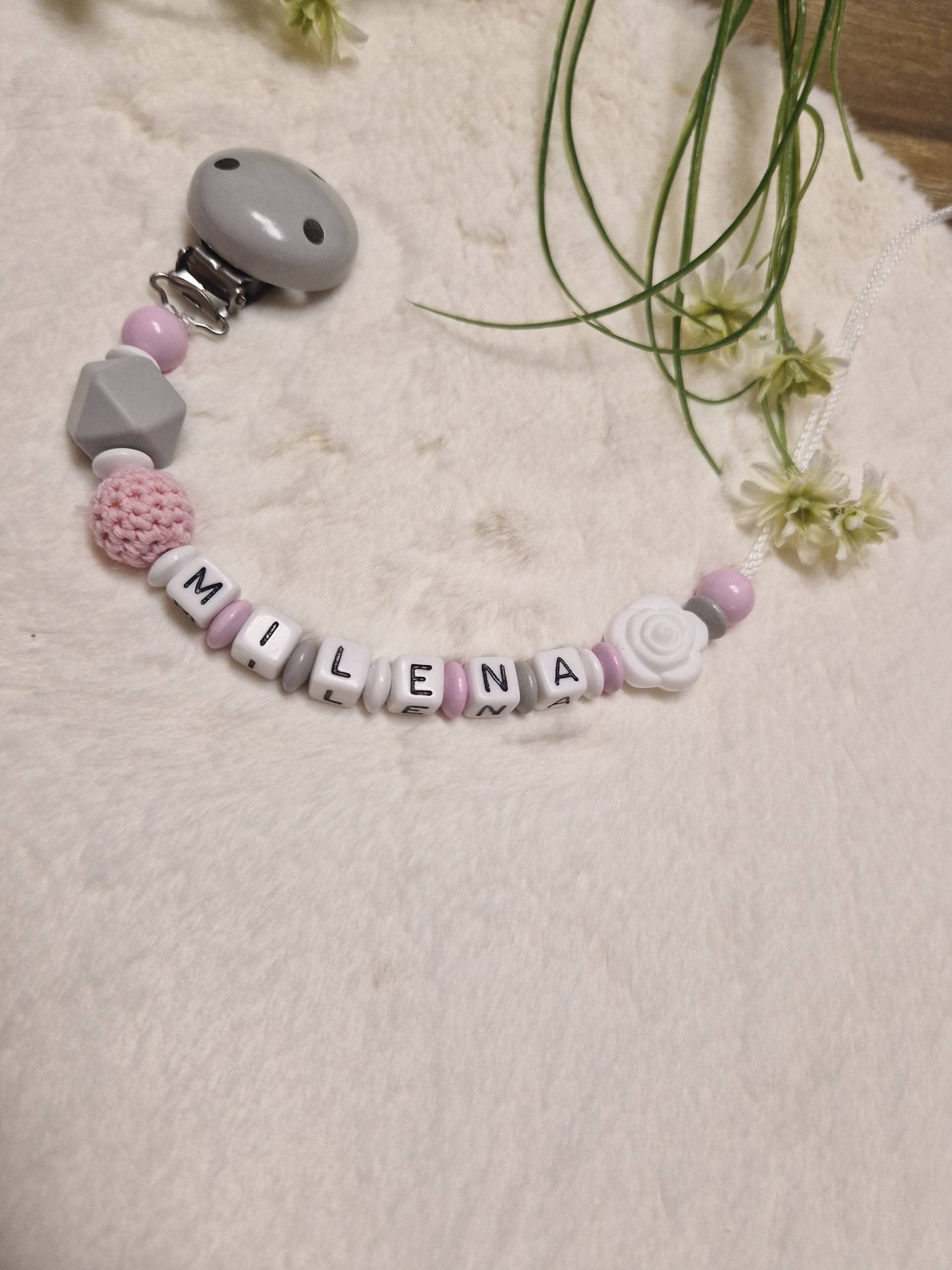 Schnullerkette Mit Namen Mädchen |Baby Geschenk| Personalisiertegeschenke |Geburt von Bambinidream