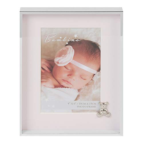 Bambino Bilderrahmen, versilbert, mit rosa Passepartout, 10,2 x 15,2 cm von Bambino