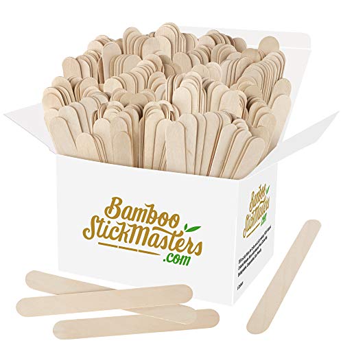 Jumbo Holz Eis Stiel - 300 Riesige hölzerne Lollipop Sticks, Natürliches Holz für Kunst und Kunsthandwerk, Pflanzenetiketten, Eiszapfen von Bamboo Stick Masters