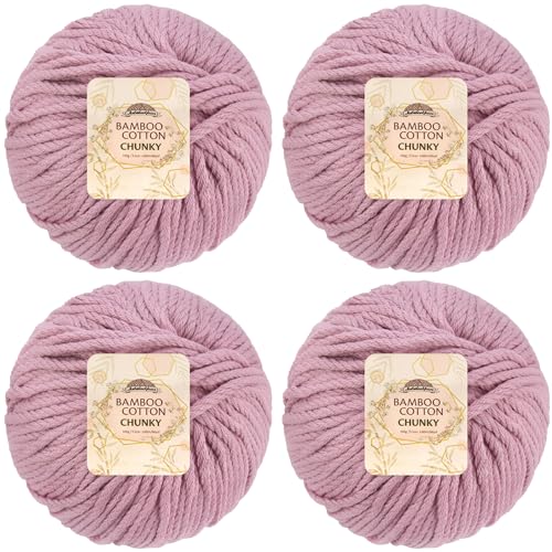 JubileeYarn Bambus-Baumwollgarn – 100 g/Knäuel – Cotton Candy – 4 Knäuel von BambooMN