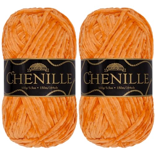 JubileeYarn Chenille-Garn, Kammgewicht, 100 g/Knäuel, 2 Knäuel, 108 Glut von BambooMN