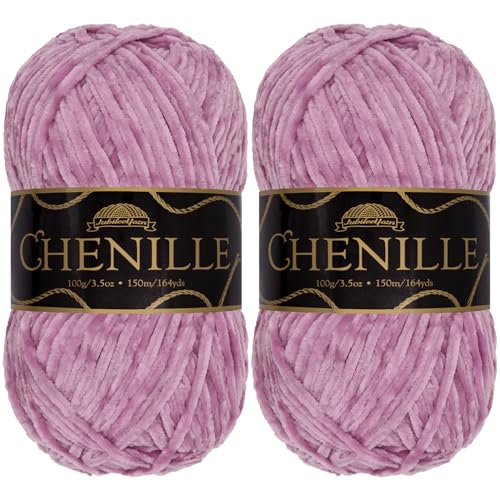 JubileeYarn Chenille-Garn, Kammgewicht, 100 g/Knäuel, 2 Knäuel, 121 Zenzai von BambooMN