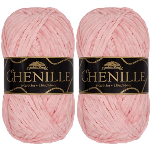 JubileeYarn Chenille-Garn, Kammgewicht, 100 g/Knäuel, 2 Knäuel, 124 Rosmarin) von BambooMN