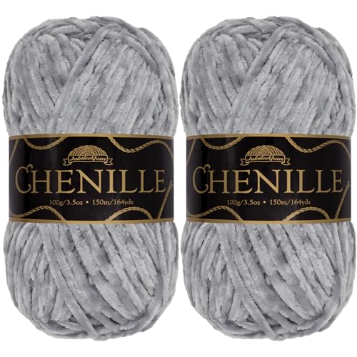 JubileeYarn Chenille-Garn, Kammgewicht, 100 g/Knäuel (2 Knäuel, 123 Relikt) von BambooMN