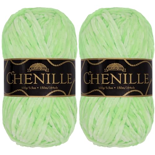 JubileeYarn Chenille-Garn – Kammgewicht – 100 g/Knäuel – Ambrosia – 2 Knäuel von BambooMN