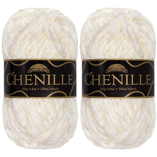 JubileeYarn Chenille-Garn – Kammgewicht – 100 g/Knäuel – Zen – 2 Knäuel von BambooMN