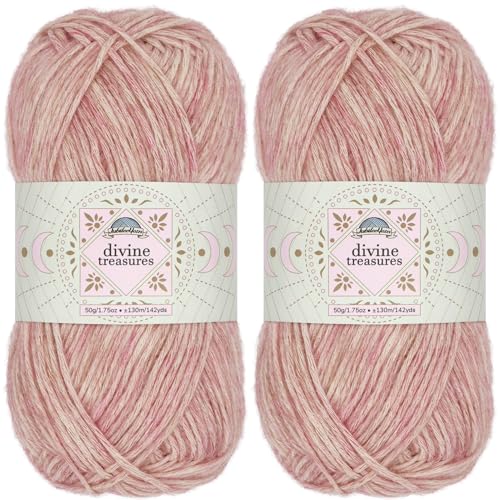 JubileeYarn Divine Treasures Garn, feine Baumwoll-Acryl-Mischung, 50 g/Knäuel, Dreizack von Madhu, meliertes Orchideenviolett, Häkeln und Stricken, 2 Knäuel von BambooMN