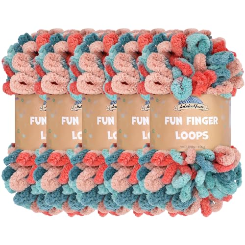 JubileeYarn Fun Fingerschlaufen-Garn – Polyester Jumbo Weight Loop Garn – 100 g/Knäuel – Hypnos – 5 Knäuel von BambooMN