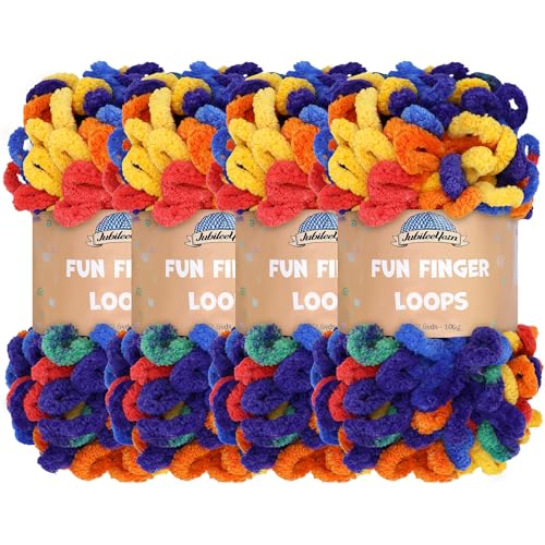 JubileeYarn Fun Fingerschlaufen-Garn – Polyester Jumbo Weight Loop Garn – 100 g/Knäuel – Kreis – 4 Knäuel JubileeYarn Fun Fingerschlaufen-Garn – Polyester Jumbo Weight Loop Garn – 100 g/Knäuel – Kreis – 4 Knäuel von BambooMN
