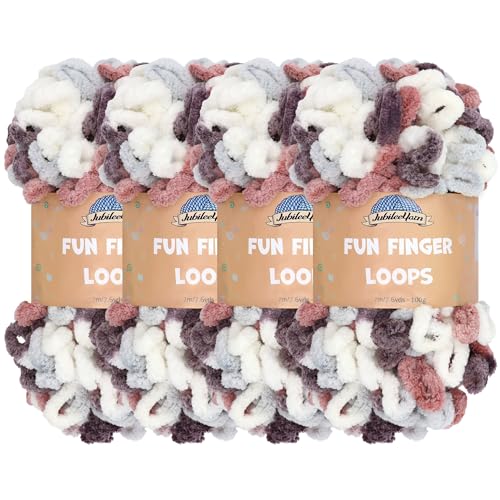 JubileeYarn Fun Fingerschlaufen-Garn – Polyester Jumbo Weight Loop Garn – 100g/Knäuel – Hermes – 4 Knäuel von BambooMN