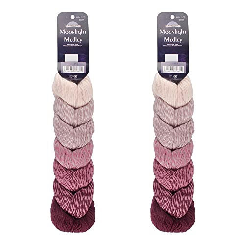 JubileeYarn Moonlight Medley Garn – Ombre DK Gewicht Merinowolle/Acryl – 200 g/Strang, Waage, 2 Knäuel von BambooMN