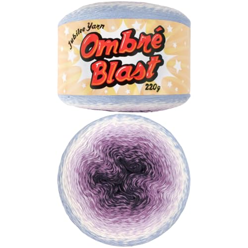 JubileeYarn Ombré Blast Garn, Babygewicht Baumwolle, 220 g/Kuchen, Crypt of Ice – 1 Kuchen von BambooMN