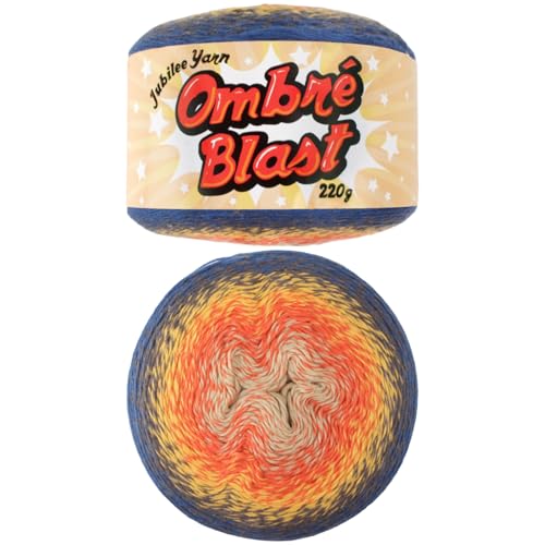 JubileeYarn Ombré Blast Garn, Babygewicht Baumwolle, 220 g/Kuchen, Mezmerize, 1 Kuchen von BambooMN