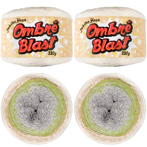 JubileeYarn Ombré Blast Garn, Babygewicht Baumwolle, 220 g/Kuchen, Twilight of The Thunder God – 2 Kuchen von BambooMN