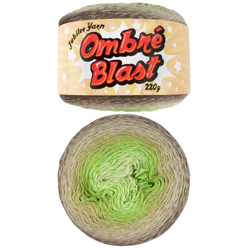 JubileeYarn Ombré Blast Garn, Babygewicht Baumwolle, 220 g/Kuchen, Ultu Ulla, 1 Kuchen von BambooMN