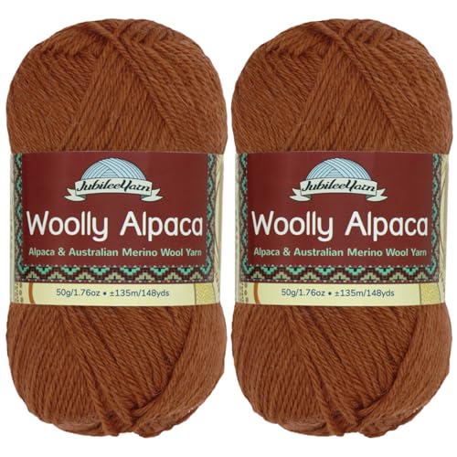 JubileeYarn Wolliges Alpaka-Garn, 50 g/Knäuel, feine australische Alpaka-Merinowolle, 2 Knäuel von BambooMN