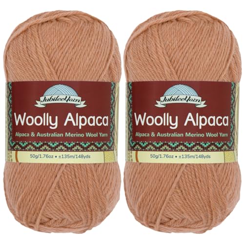 JubileeYarn Wolliges Alpaka-Garn, 50 g/Knäuel, feine australische Alpaka-Merinowolle, 2 Knäuel von BambooMN