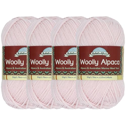 JubileeYarn Wolliges Alpaka-Garn, 50 g/Knäuel, feine australische Alpaka-Merinowolle, Bonza, 4 Knäuel von BambooMN