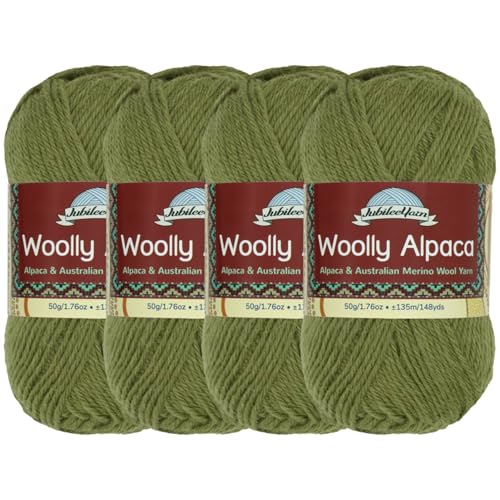 JubileeYarn Wolliges Alpaka-Garn, 50 g/Knäuel, feine australische Alpaka-Merinowolle, Crikey, 4 Knäuel von BambooMN