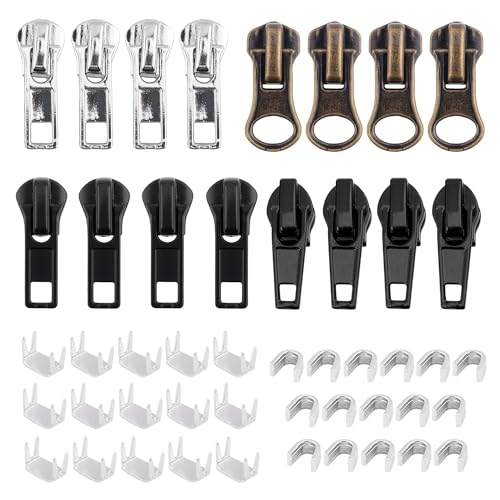 61 Stück Reissverschluss Reparatur Set Reissverschluss Reparatur Set Zipper Repair Kit Reisverschluss-Reparaturset Reisverschlußzipper Set Ersatz Zipper für Reißverschlüsse für Jacken, Taschen von Bamyli