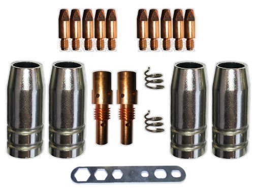 Verschleissteile Set MB25 Gasdüsen, Düsenstöcke, Stromdüsen MIG/MAG 0,8mm Stromdüse Düsenträger für MB 25, SB 25, TBI250, Tops 250, Ergoplus 25 Ergoplus 250 Brenner und viele andere von Baric