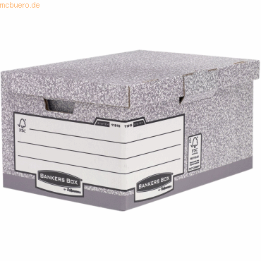 10 x Bankers Box Klappdeckelbox Maxi BxHxT 39x31x56cm grau von Bankers Box