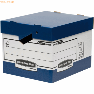 Bankers Box Archivbox Heavy Duty BxHxT 33,5x28,2x40,4cm blau/weiß von Bankers Box